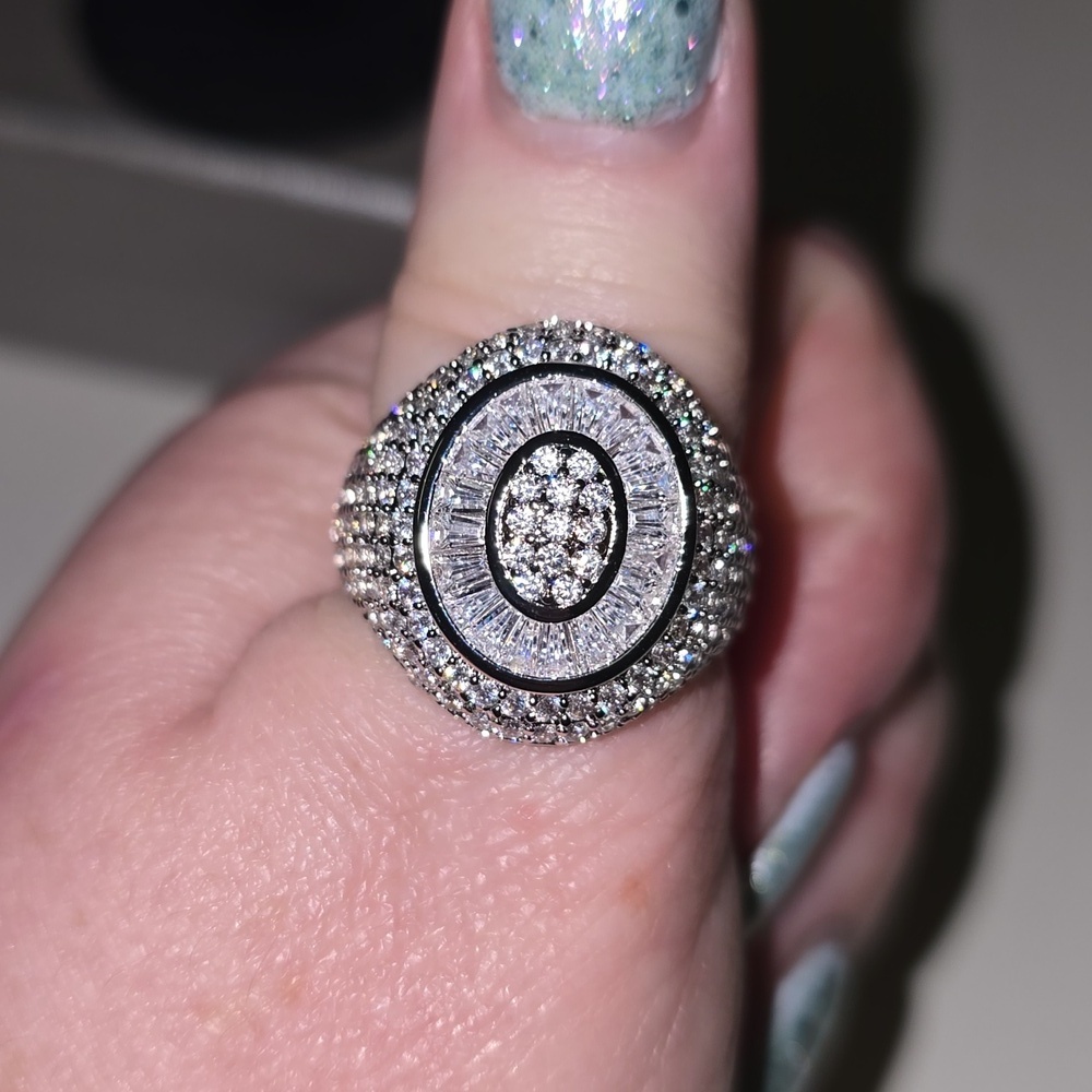 🆕️SIMULATED DIAMOND COCKTAIL RING IN SILVER-TONE 5.25 CTW - Picture 10 of 14